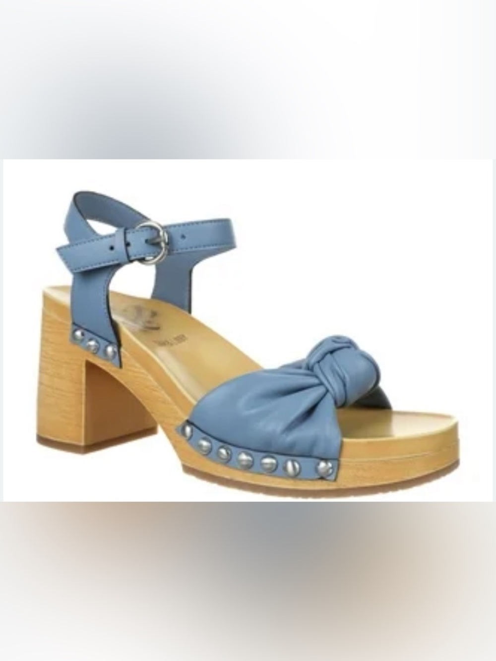 Blue Knot-Front Platform Sandals by Sam & Libby - Women Size 6